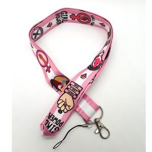 Feminist Girl Power Lanyard PINK